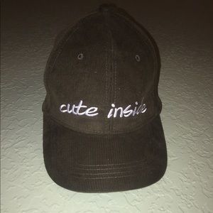 “Cute inside” velvet baseball cap